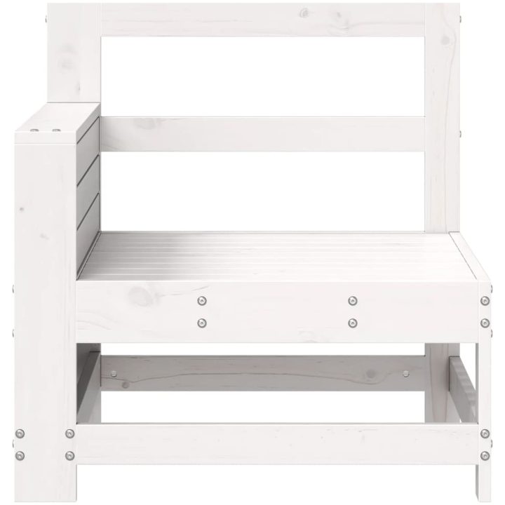 Armstödssoffa med sidobord vit massiv furu vidaXL – bild 4