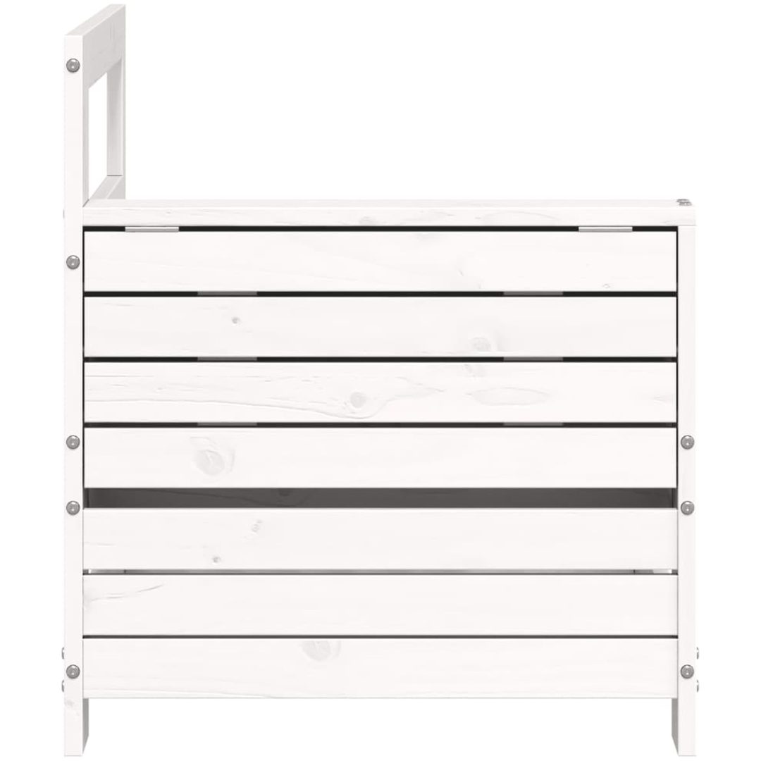 Armstödssoffa med sidobord vit massiv furu vidaXL – bild 5