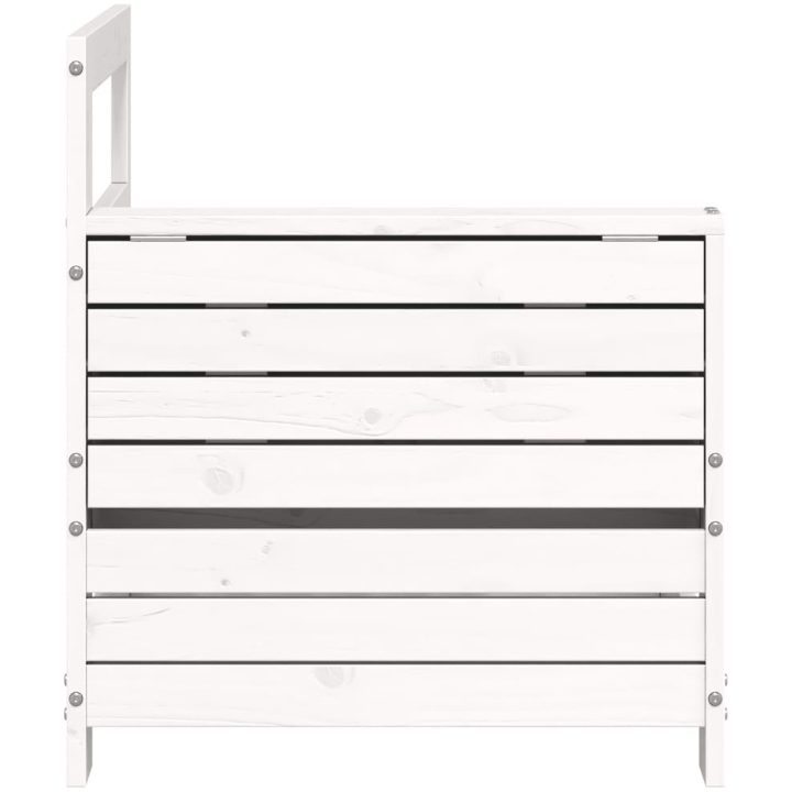 Armstödssoffa med sidobord vit massiv furu vidaXL – bild 5
