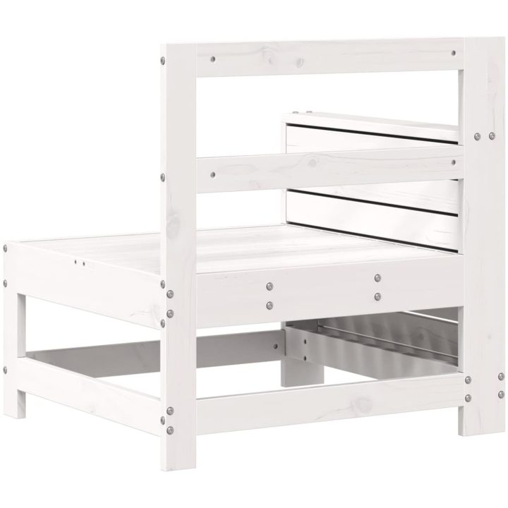 Armstödssoffa med sidobord vit massiv furu vidaXL – bild 6