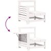 Armstödssoffa med sidobord vit massiv furu vidaXL – miniatyr 7