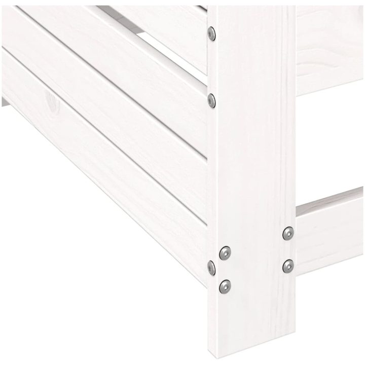 Armstödssoffa med sidobord vit massiv furu vidaXL – bild 8