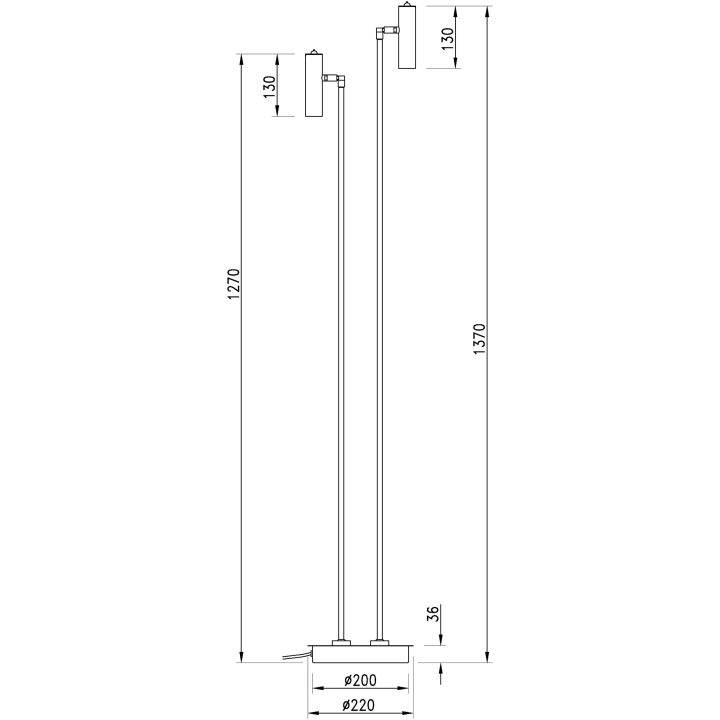 Artic Golvlampa Dubbel, ANETA HOME Sockel LED Vit /Krom – bild 5