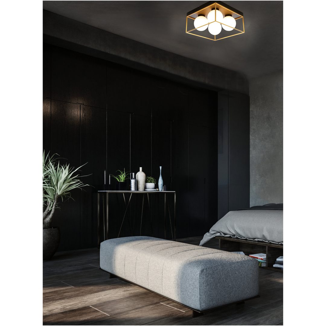 Astro Plafond Liten, Svart/guld/opal ANETA HOME Sockel G9 – bild 2