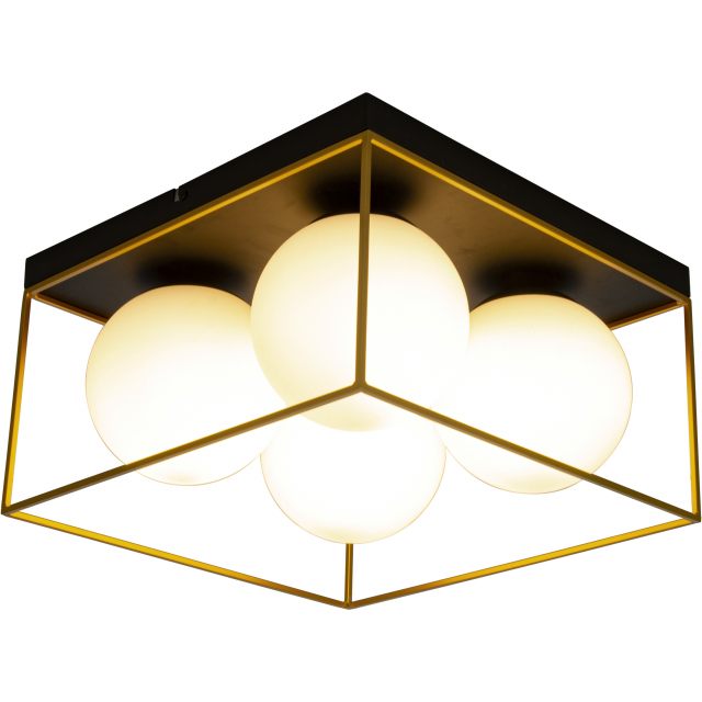 Astro Plafond Stor, Svart/guld/opal Aneta Lighting