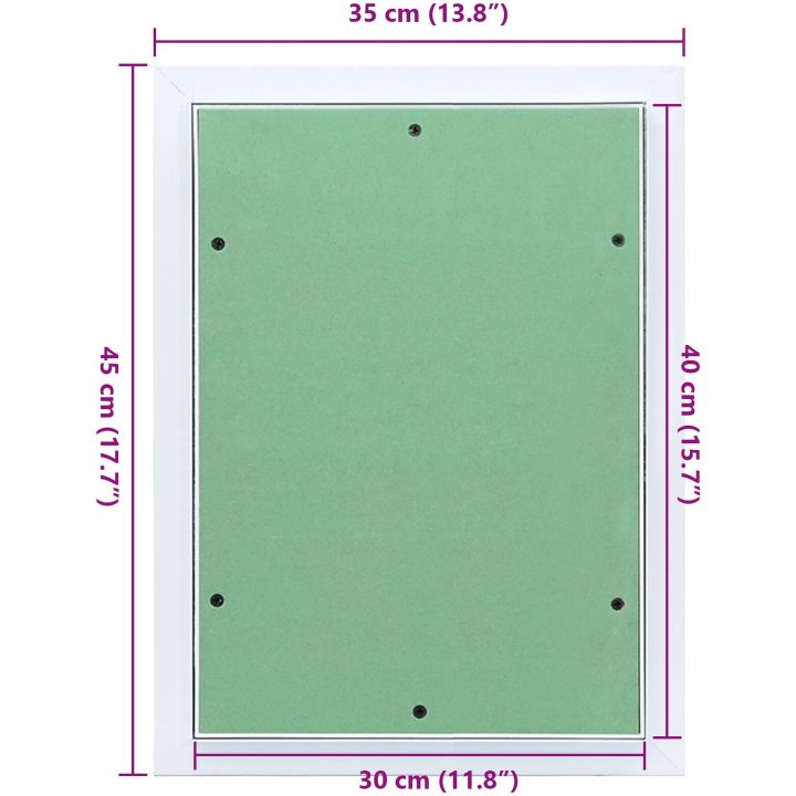 Åtkomstpanel med Aluminiumram och Gips 300x400 mm vidaXL 450 x 350 x 12.5 mm – bild 10
