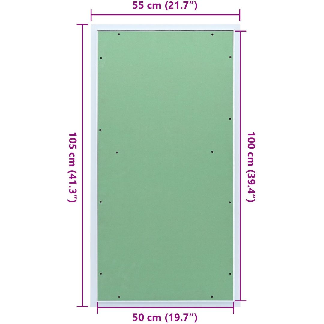 Åtkomstpanel med aluminiumram och gips 500x1000 mm vidaXL 1050 x 550 x 12,5 mm – bild 10