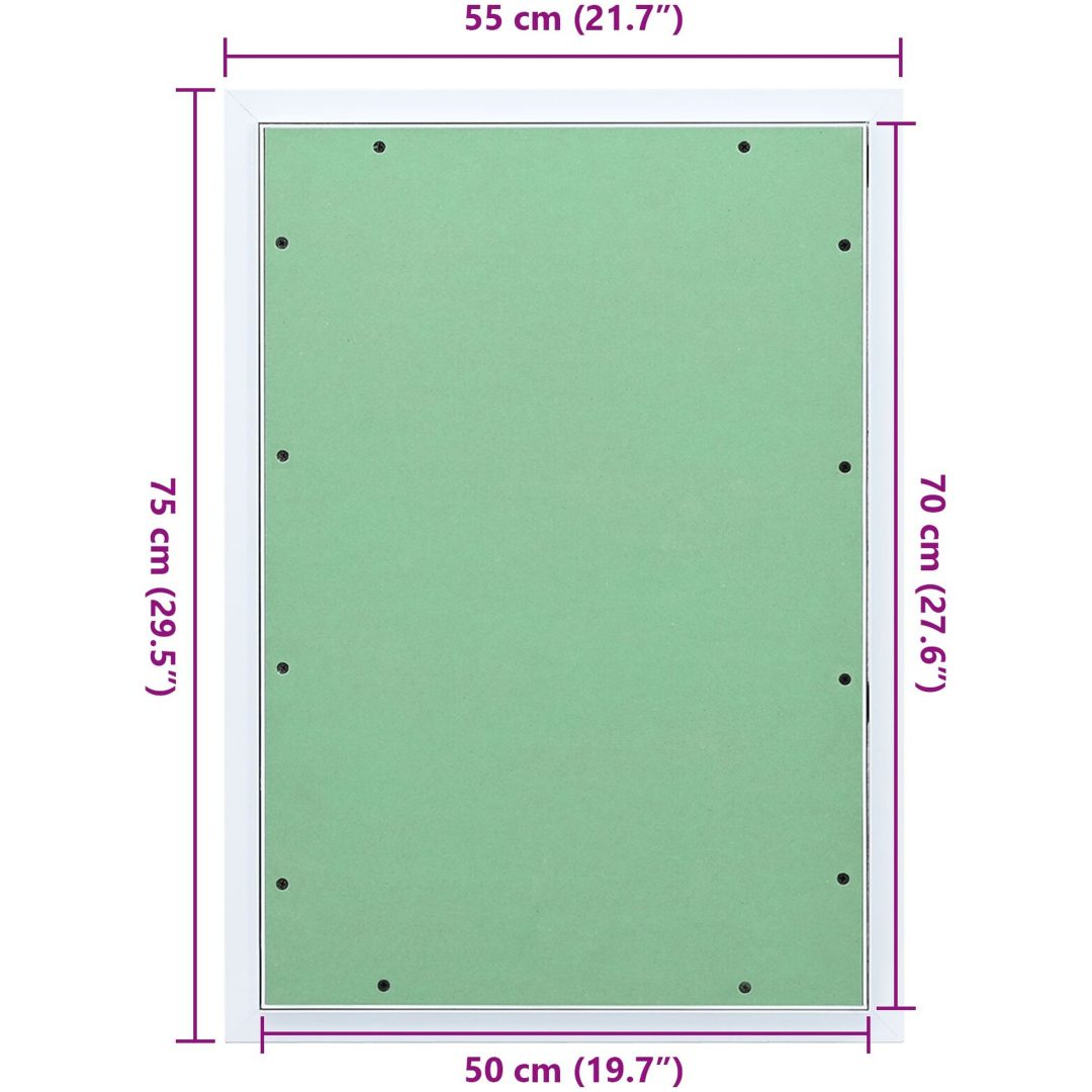 Åtkomstpanel med aluminiumsram och gips 500x700 mm vidaXL 750 x 550 x 12.5 mm – bild 10