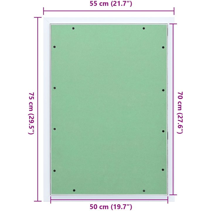 Åtkomstpanel med aluminiumsram och gips 500x700 mm vidaXL 750 x 550 x 12.5 mm – bild 10
