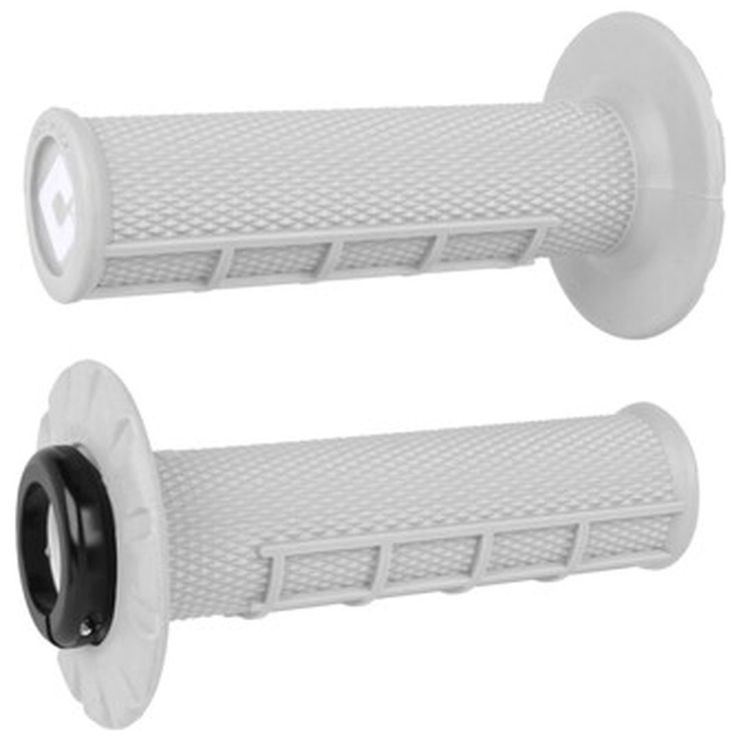 ATV Handtag Half-Waffle Lock-On Vit/Svart ODI