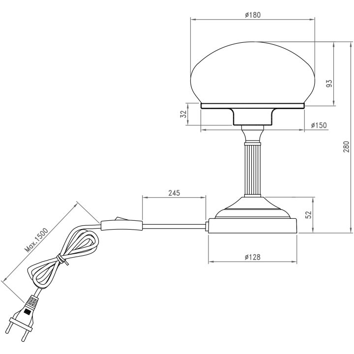 August Bordlampa, Antik/beige ANETA HOME Sockel E14 Antik /Beige – bild 3