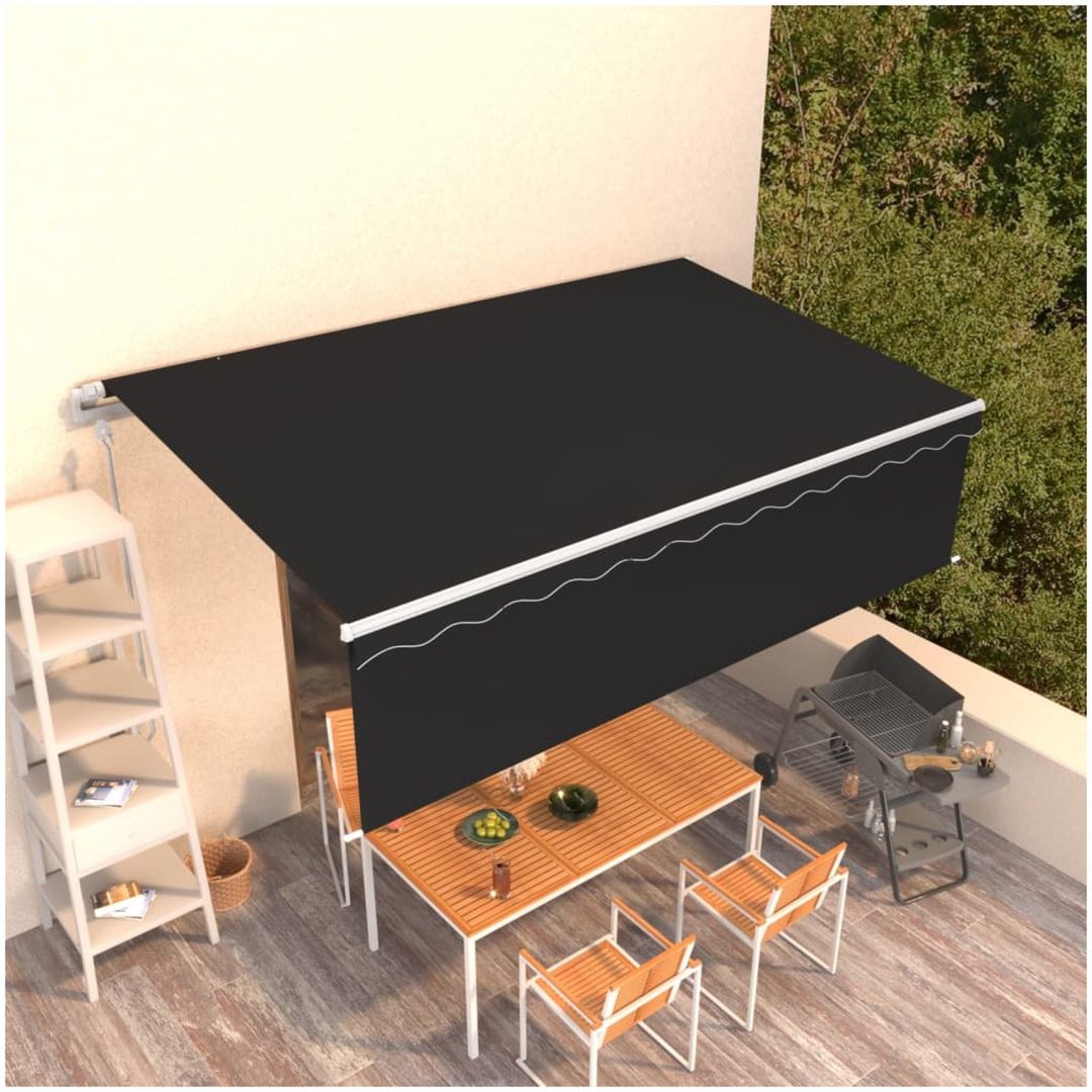 Automatiserad markis med rullgardin antracit vidaXL 5 x 3 m