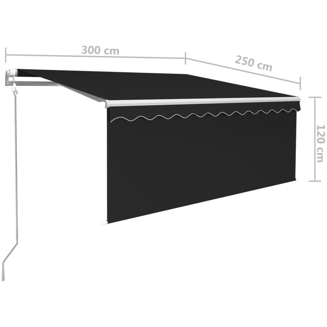 Automatiserad markis med rullgardin cm antracit vidaXL 3 x 2.5 m – bild 9