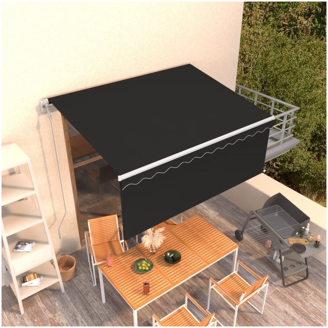 Automatiserad markis med rullgardin cm antracit vidaXL 3 x 2.5 m