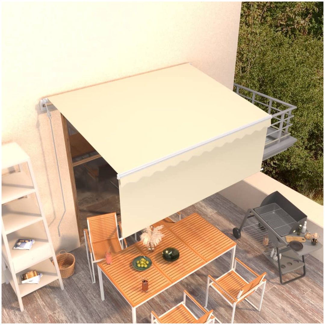Automatiserad markis med rullgardin cm gräddvit vidaXL 3 x 2.5 m