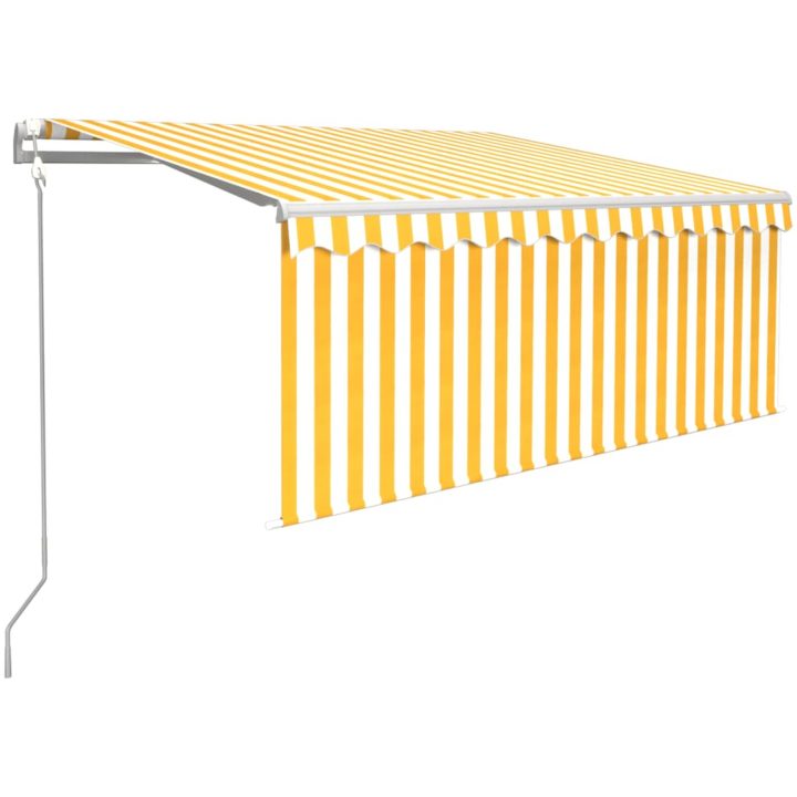 Automatiserad markis med rullgardin gul och vit vidaXL 3 x 2.5 m – bild 2