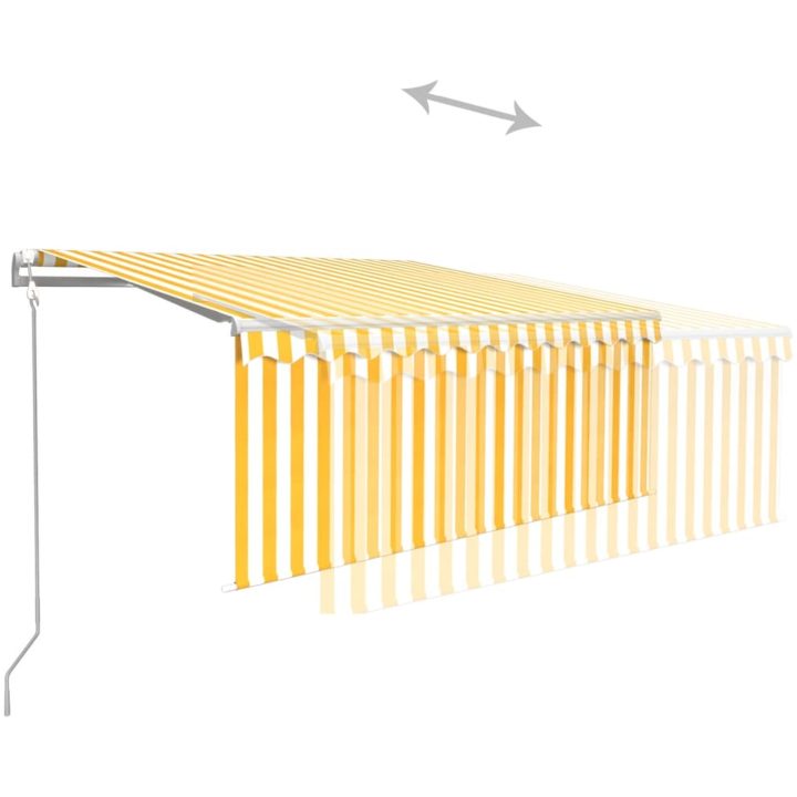 Automatiserad markis med rullgardin gul och vit vidaXL 3 x 2.5 m – bild 4