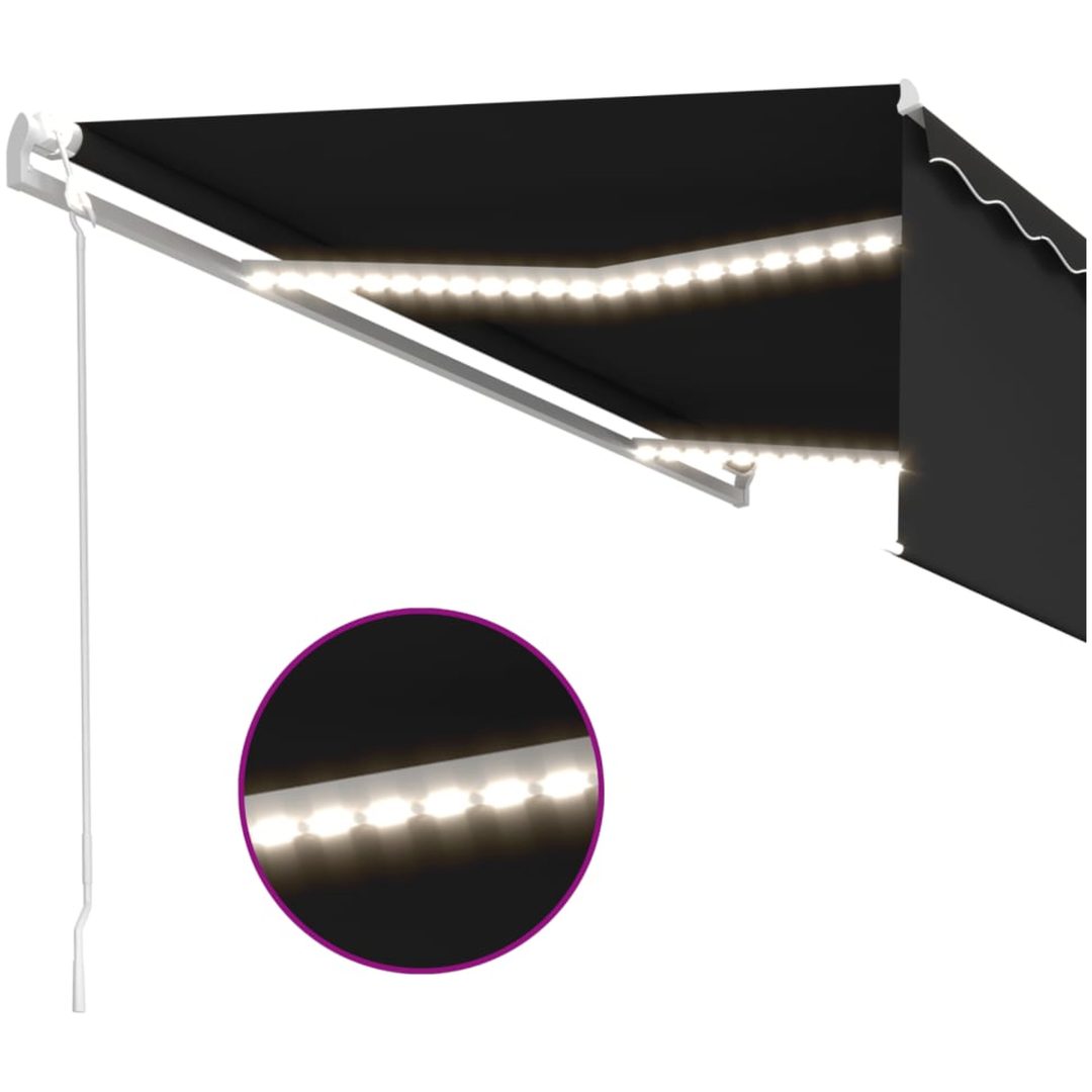 Automatiserad markis rullgardin vindsensor LED antracit vidaXL 5 x 3 m – bild 5