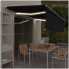 Automatiserad markis rullgardin vindsensor LED antracit vidaXL 5 x 3 m – miniatyr 1