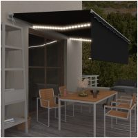 Automatiserad markis rullgardin vindsensor LED antracit vidaXL