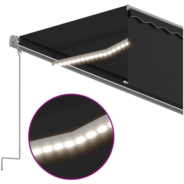 Automatiserad markis rullgardin vindsensor LED antracit vidaXL 5 x 3 m – bild 5