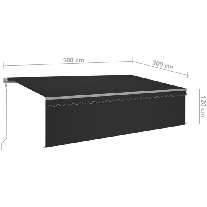 Automatiserad markis rullgardin vindsensor LED antracit vidaXL 5 x 3 m – bild 10