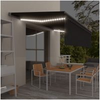 Automatiserad markis rullgardin vindsensor LED antracit vidaXL