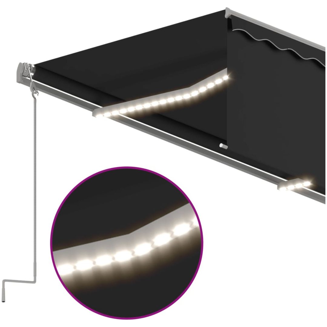 Automatiserad markis vindsensor rullgardin LED antracit vidaXL 3 x 2.5 m – bild 5