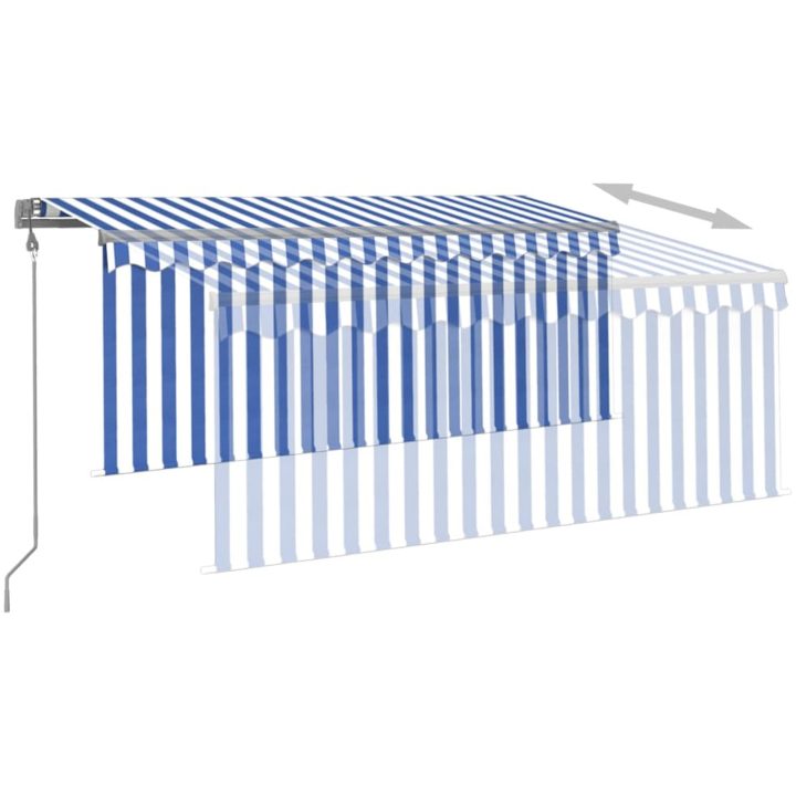 Automatiserad markis vindsensor rullgardin LED blå/vit vidaXL 3 x 2.5 m – bild 4