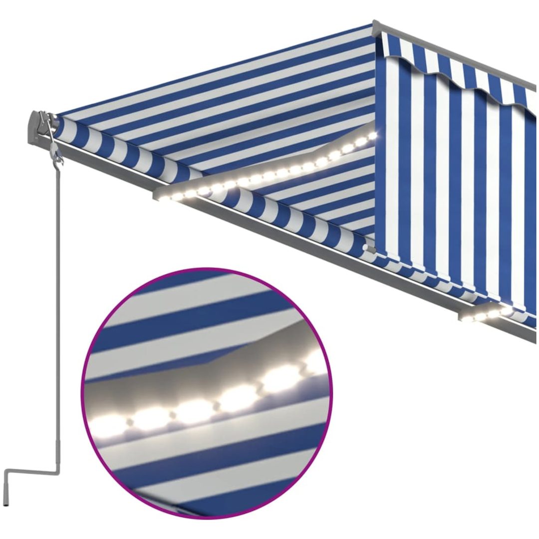 Automatiserad markis vindsensor rullgardin LED blå/vit vidaXL 3 x 2.5 m – bild 5