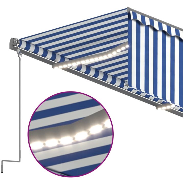 Automatiserad markis vindsensor rullgardin LED blå/vit vidaXL 3 x 2.5 m – bild 5