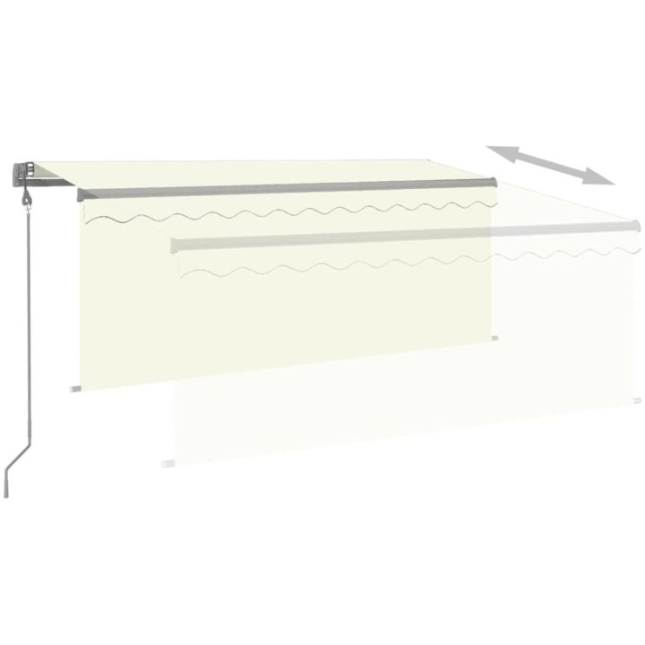 Automatiserad markis vindsensor rullgardin LED gräddvit vidaXL 3 x 2.5 m – bild 4