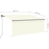 Automatiserad markis vindsensor rullgardin LED gräddvit vidaXL 3 x 2.5 m – miniatyr 10