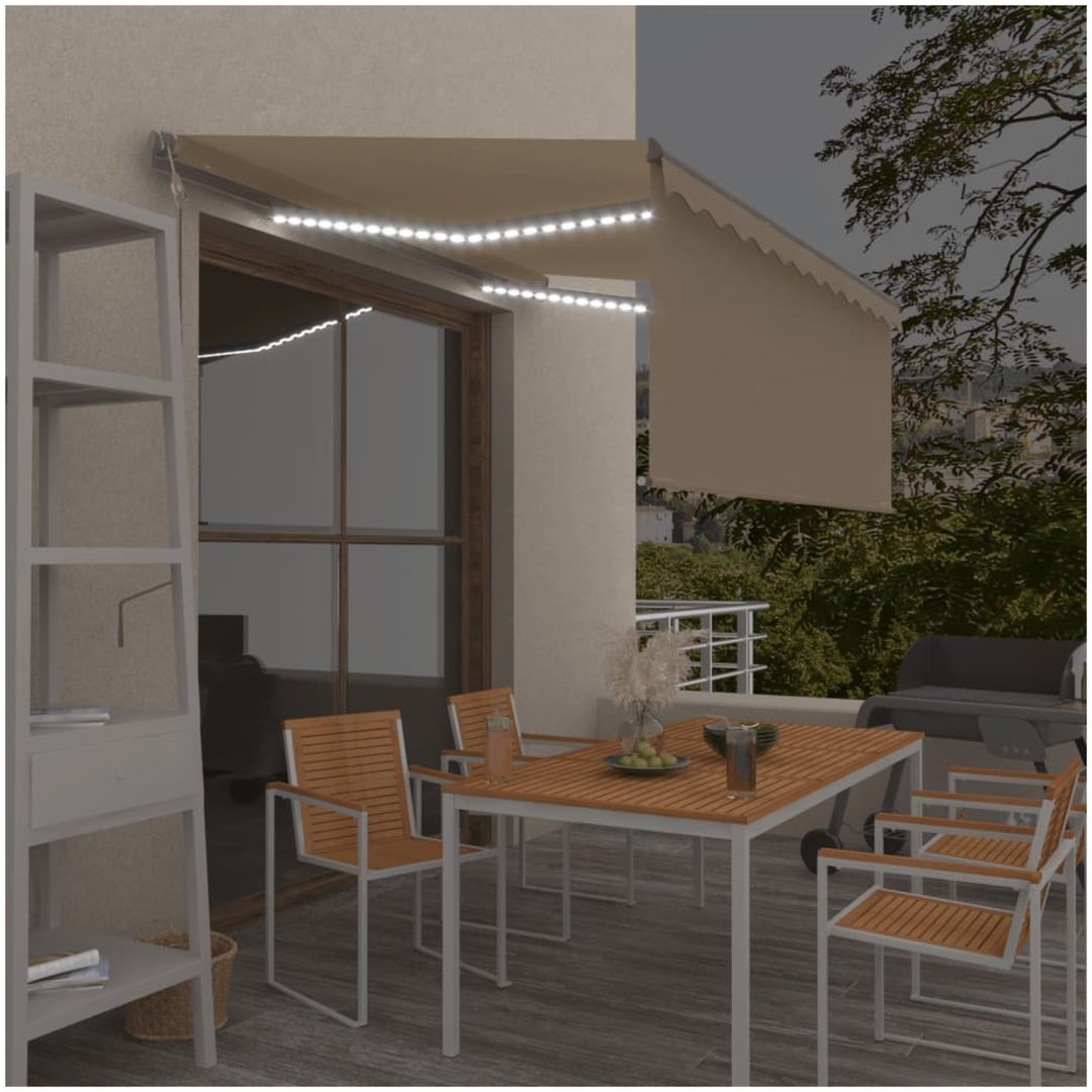 Automatiserad markis vindsensor rullgardin LED gräddvit vidaXL 3 x 2.5 m