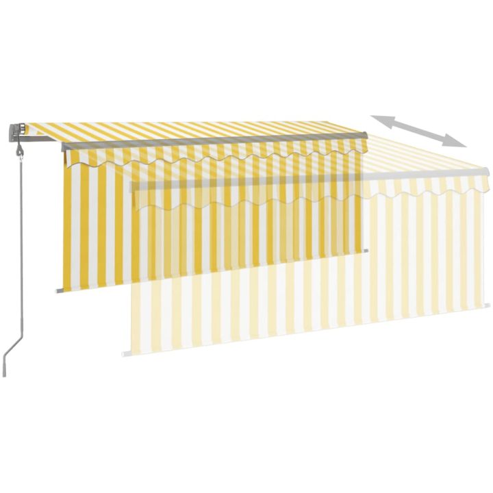 Automatiserad markis vindsensor rullgardin LED gul/vit vidaXL 3 x 2.5 m – bild 4