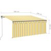 Automatiserad markis vindsensor rullgardin LED gul/vit vidaXL 3 x 2.5 m – miniatyr 10