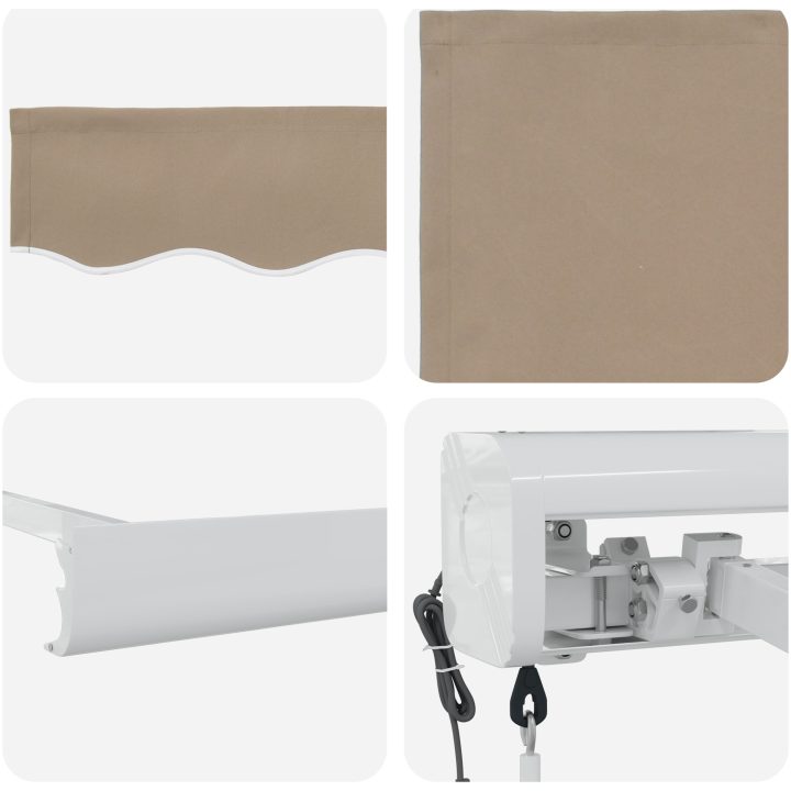 Automatisk Hopfällbar Markis Beige, Markis Ersättningsmaterial för Ram Beige vidaXL 300 x 250 cm – bild 8