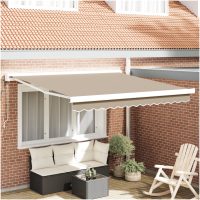 Automatisk Hopfällbar Markis Beige, Markis Ersättningsmaterial för Ram Beige vidaXL