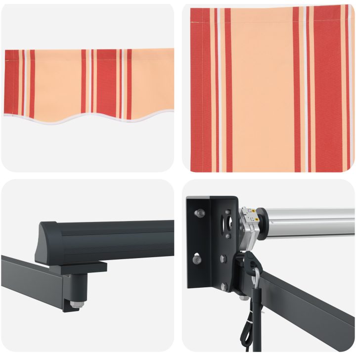 Automatisk Hopfällbar Markis Gul och Orange 300x250 cm vidaXL Stor – bild 8
