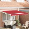 Automatisk Hopfällbar Markis Röd 300x250 cm, Markis Ersättningsfiber för 3x2.5 m Ram Röd vidaXL Stor – miniatyr 1