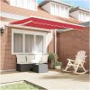 Automatisk Hopfällbar Markis Röd 300x250 cm, Markisbyten Tyg för Ram Röd vidaXL 3 x 2,5 m – miniatyr 3