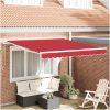 Automatisk Hopfällbar Markis Röd 300x250 cm, Markisbyten Tyg för Ram Röd vidaXL 3 x 2,5 m – miniatyr 1