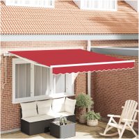 Automatisk Hopfällbar Markis Röd 300x250 cm, Markisbyten Tyg för Ram Röd vidaXL