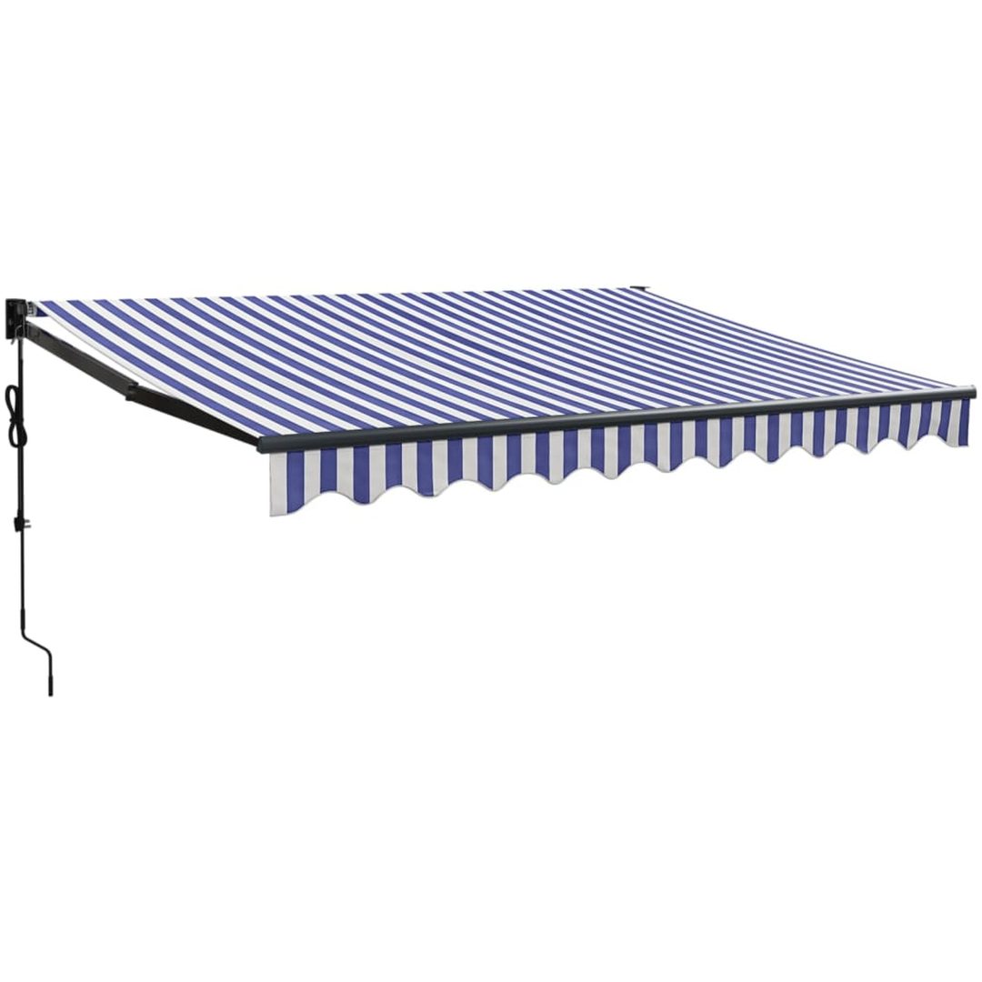 Automatisk infällbar markis blå och vit vidaXL 3.5 x 2.5 m – bild 2