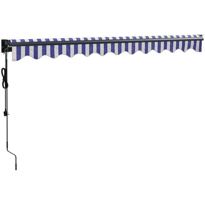 Automatisk infällbar markis blå och vit vidaXL 3.5 x 2.5 m – bild 6