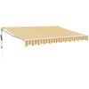 Automatisk infällbar markis gul och vit vidaXL 3.5 x 2.5 m – miniatyr 2