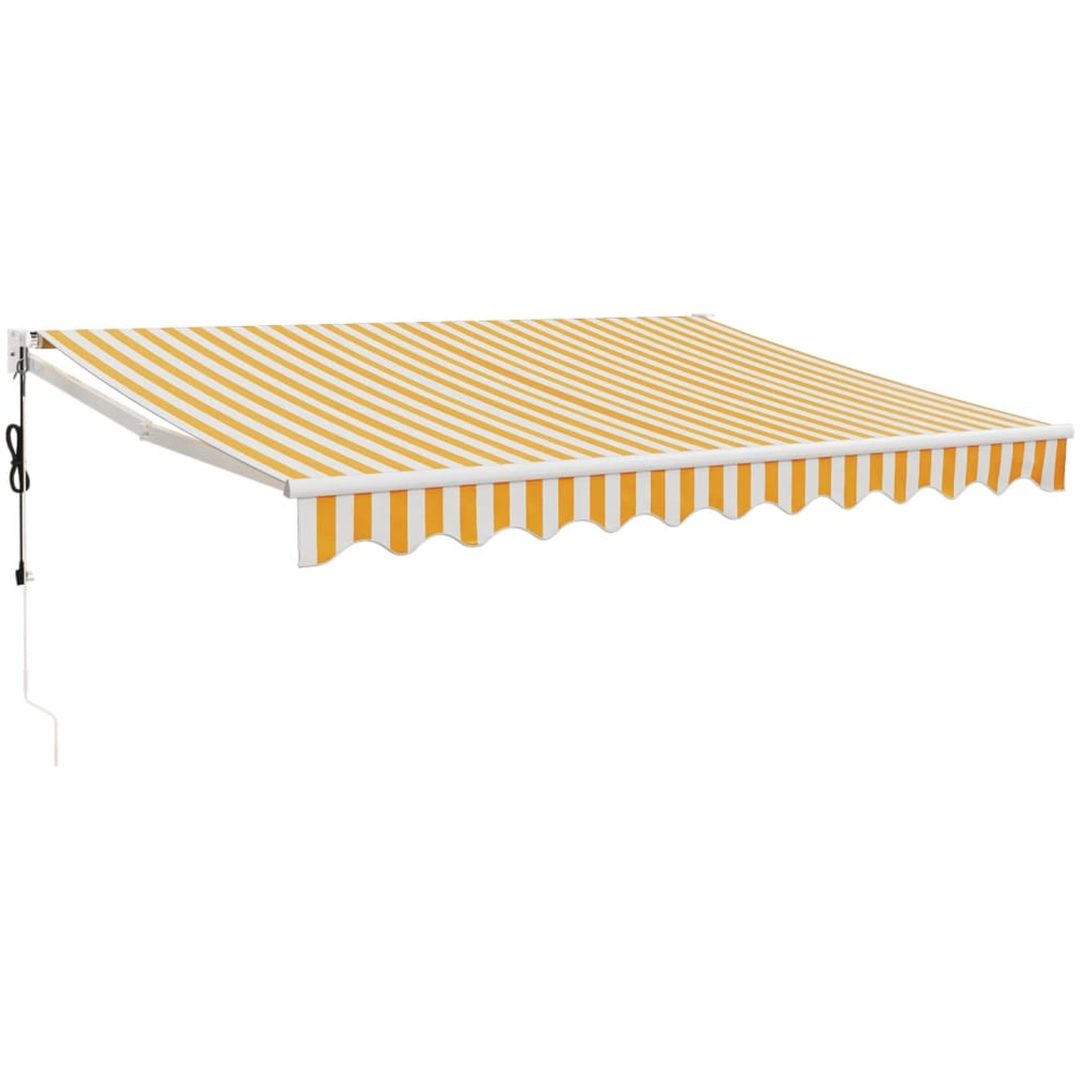 Automatisk infällbar markis gul och vit vidaXL 3.5 x 2.5 m – bild 2