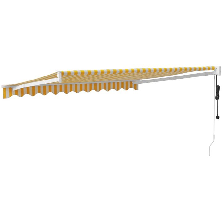 Automatisk infällbar markis gul och vit vidaXL 3.5 x 2.5 m – bild 5