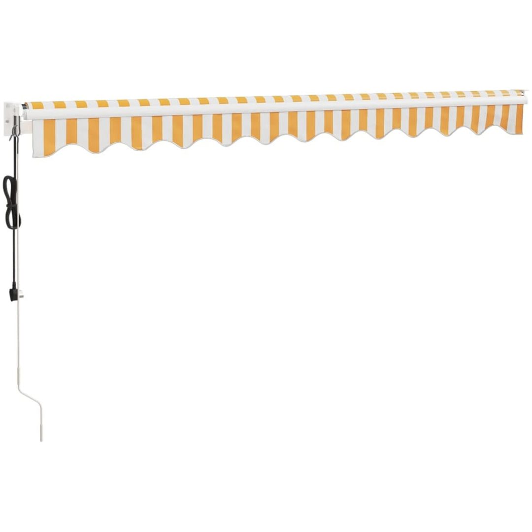 Automatisk infällbar markis gul och vit vidaXL 3.5 x 2.5 m – bild 6