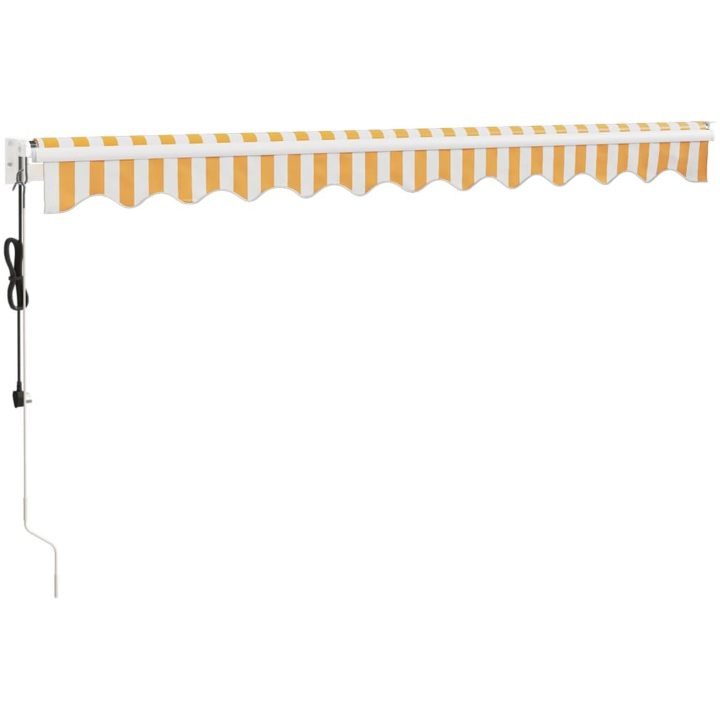 Automatisk infällbar markis gul och vit vidaXL 3.5 x 2.5 m – bild 6